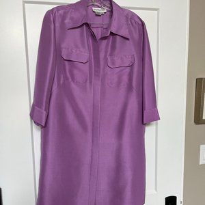 Violet Colored 100% Silk Long Shirt/Light Jacket